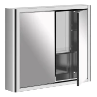 kleankin 7 Compartment Mirrored Bathroom Storage Cabinet On-Wall Steel Frame w/ 2 Doors Double Reflection Shelves Home Vanity Silver Tone(m-1)