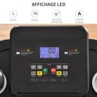 HOMCOM Tapis de course électrique tapis roulant pliable 1-12 Km/h moteur 500 W silencieux affichage LED 12 programmes 2 porte-gobelets support téléphone134 x 60 x 118 cm(m-5)