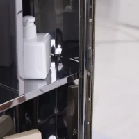 kleankin 7 Compartment Mirrored Bathroom Storage Cabinet On-Wall Steel Frame w/ 2 Doors Double Reflection Shelves Home Vanity Silver Tone(m-11)