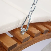 Outsunny Balancelle Bain de Soleil de Jardin 2 Places avec auvent et Coussin rembourré dim.189,5L x 162l x 216H cm - Bois de pin(m-7)