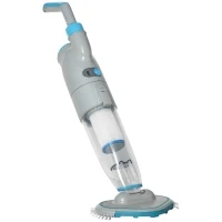 Outsunny Aspirateur de piscine électrique portable rechargeable avec brosse et cartouche filtrante, multi-vitesse, sans fil - gris et bleu(m-1)