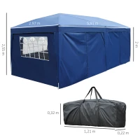 Outsunny Cort pentru gradina, 6x3x2.55 m, albastru(m-3)