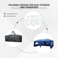 Outsunny Cort pentru gradina, 6x3x2.55 m, albastru(m-6)