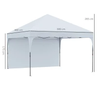 Outsunny Tonnelle pop-up tente barnum de jardin pliant avec paroi latérale amovible + sac de transport acier tissu Oxford 3 x 3 x 2,65 m blanc(m-3)