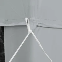 Outsunny Tonnelle barnum de jardin 3L x 3l m avec 4 moustiquaires amovibles - double toit - gris(m-8)