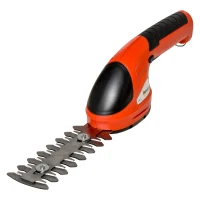 Outsunny Taille haie - mini taille haie portable avec batterie rechargeable - clé de sécurité, 2 lames - vitesse à vide 1100 tr/min - acier ABS rouge noir(m-1)