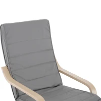HOMCOM Fauteuil relax avec Repose-Pied réglable déhoussable Confort et Relaxation 83 x 66,5 x 100 cm Bois Massif Gris(m-8)