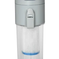 Outsunny Aspirateur de piscine électrique portable rechargeable avec brosse et cartouche filtrante, multi-vitesse, sans fil - gris et bleu(m-9)