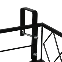 Outsunny Support de pot de fleurs suspendu en métal avec fixations réglables jardinière pour balcon dim. 100L x 31l x 12H cm noir(m-7)