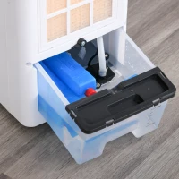 HOMCOM 4L Portable Air Cooler, Mobile Evaporative Cooler Humidifier with 3 Modes, 3 Fan Speed, Remote Controller, 7.5 Hour Timer, Swing and Ice Cooling Function for Bedroom, Dorm, Office(m-10)