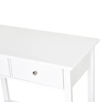 HOMCOM Mobile Consolle con 2 Cassetti e Ripiano Inferiore in Legno, 80x40x75cm, Bianco(m-9)