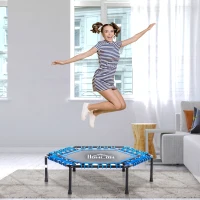 HOMCOM 40" Mini Hexagon Steel Frame Trampoline with Anti-slip Rubber Pads Blue(m-14)