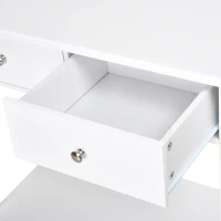 HOMCOM Mobile Consolle con 2 Cassetti e Ripiano Inferiore in Legno, 80x40x75cm, Bianco(m-7)