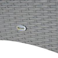 Outsunny 3PC Rattan Bistro Set 2 Armchair Glass Top Coffee Table Wicker Weave Furniture for Garden Outdoor Balcony Patio(m-12)