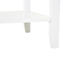 HOMCOM Mobile Consolle con 2 Cassetti e Ripiano Inferiore in Legno, 80x40x75cm, Bianco(m-11)