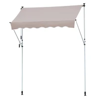 markiza ze składanym ramieniem markiza zaciskowa osłona przeciwsłoneczna korbka ręczna balkon aluminium 3x1,2 m kremowy(m-1)