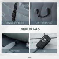 Outsunny Round Hot Tub Inflatable Spa Outdoor Bubble Spa Pool with Pump, Cover, Filter Cartridges, 4-6 Person, Grey(m-8)