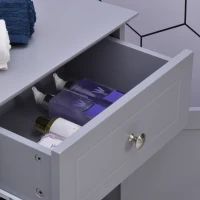 kleankin Freestanding Bathroom Cabinet with Drawer and Shelf, Toilet Vanity Cabinet for Toilet Paper, Shampoo, Grey(m-9)