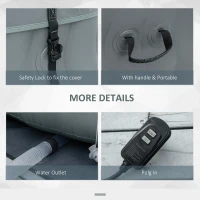 Outsunny Square Inflatable Hot Tub Outdoor Portable Spa Bubble Hottub Pool with Pump, Cover, Filter Cartridges, 4-6 Person, Grey(m-8)