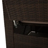 Outsunny 2-Seater Rattan Sofa Lounger Set-Brown(m-9)