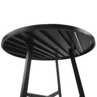 Outsunny 3PCs Outdoor Metal Bistro Set 2 Metal Chairs & 1 Coffee Table for Garden Patio Conversation Furniture - Black(m-5)