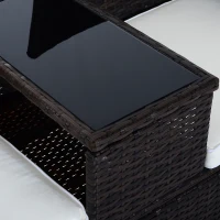 Outsunny 2-Seater Rattan Chair Furniture Set W/ Middle Tea Table-Brown(m-9)