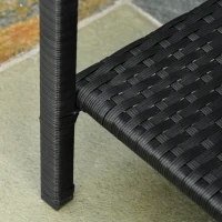 Outsunny 2-Seater PE Rattan Side Table & Armchair Bistro Set Jack and Jill Seat w/ Pillows Black(m-9)