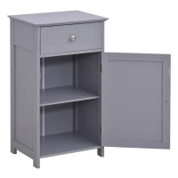 kleankin Freestanding Bathroom Cabinet with Drawer and Shelf, Toilet Vanity Cabinet for Toilet Paper, Shampoo, Grey(m-13)