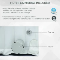 Outsunny Round Hot Tub Inflatable Spa Outdoor Bubble Spa Pool with Pump, Cover, Filter Cartridges, 4 Person, Dark Blue(m-7)