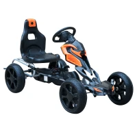HOMCOM Pedal Go Kart Kids Ride On Indoor Outdoor Sports Toy Braking System-Orange/Black(m-11)