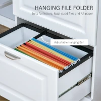 HOMCOM Modern Filing Cabinet with 2 Drawers, Handle, Printer Table, Vertical File Cabinets, for Home, Office, White(m-5)