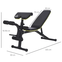 HOMCOM PVC Upholstered Steel Sit-Up/Dumbbell Duo Bench Black(m-3)