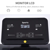 HomCom banda de alergat electrica, ecran LCD, neagra(m-5)