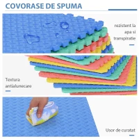 HomCom covor puzzle, 16 bucati 63.5x63.5x2cm, multicolor(m-6)