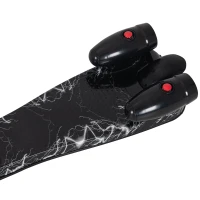 HOMCOM Kids 3 Wheel Plastic Scooter Adjustable Height w/ Engine-Look Water Spray Black(m-10)