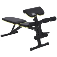 HOMCOM PVC Upholstered Steel Sit-Up/Dumbbell Duo Bench Black(m-14)