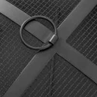 Outsunny Feuerschale Feuerkorb mit Funkenschutz 60 cm Feuerstelle für Garten rund Schwarz(m-7)