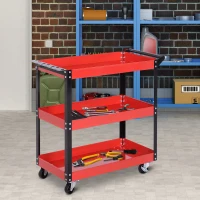 Durhand carucior pentru scule 3 rafturi, 83,5 × 35 × 75,5 cm, rosu(m-2)