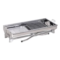 Outsunny Stainless Steel Portable Foldable Charcoal BBQ Barbecue Grill Outdoor Cooker for Camp Party Picnic(m-1)