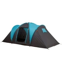 Outsunny 4-Person Outdoor Steel Frame Camping Tent Blue(m-1)