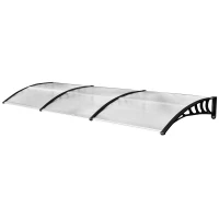 OUTSUNNY 0.9 x 3 m Window Awning Door Canopy Modern Polycarbonate Cover Outdoor Rain Snow Sunlight Protection Hollow Sheet(m-9)