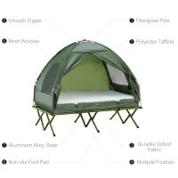 Portable Camping Cot Tent with Air Mattress, Pump, Bedspread(m-7)