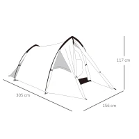 Outsunny Camping Tent for 1-2 Person Tent with Large Window Waterproof for Fishing(m-3)