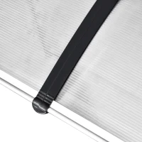 OUTSUNNY 0.9 x 3 m Window Awning Door Canopy Modern Polycarbonate Cover Outdoor Rain Snow Sunlight Protection Hollow Sheet(m-10)