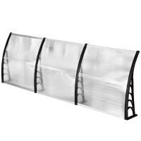 OUTSUNNY 0.9 x 3 m Window Awning Door Canopy Modern Polycarbonate Cover Outdoor Rain Snow Sunlight Protection Hollow Sheet(m-7)
