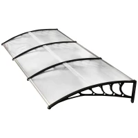 OUTSUNNY 0.9 x 3 m Window Awning Door Canopy Modern Polycarbonate Cover Outdoor Rain Snow Sunlight Protection Hollow Sheet(m-6)