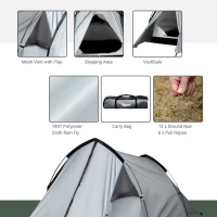 Outsunny Camping Tent for 1-2 Person Tent with Large Window Waterproof for Fishing(m-6)