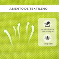 Outsunny Tumbona Mecedora de Jardín Plegable con Reposacabezas Extraíble Sillón Tumbona Ergonómica de Exterior Tela de Texteline para Patios Piscina al Aire Libre 80x154x84 cm Verde(m-4)