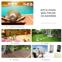 Outsunny Tumbona Mecedora de Jardín Plegable con Reposacabezas Extraíble Sillón Tumbona Ergonómica de Exterior Tela de Texteline para Patios Piscina al Aire Libre 80x154x84 cm Verde(m-7)