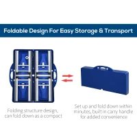 Outsunny 4 Seater Aluminum Portable Picnic Table with Foldable Seats Blue(m-4)